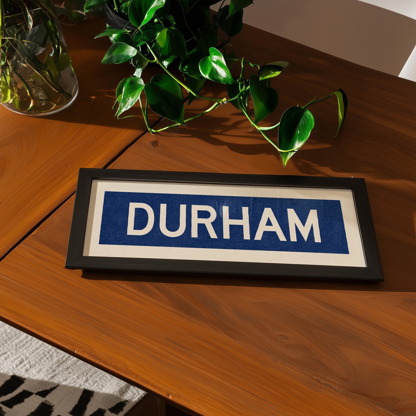 Framed Durham Blue Bus Scroll - Tejas Country Club