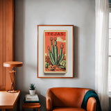 Cactus Landscape Matchbook Tejas Art Print - Tejas Country Club