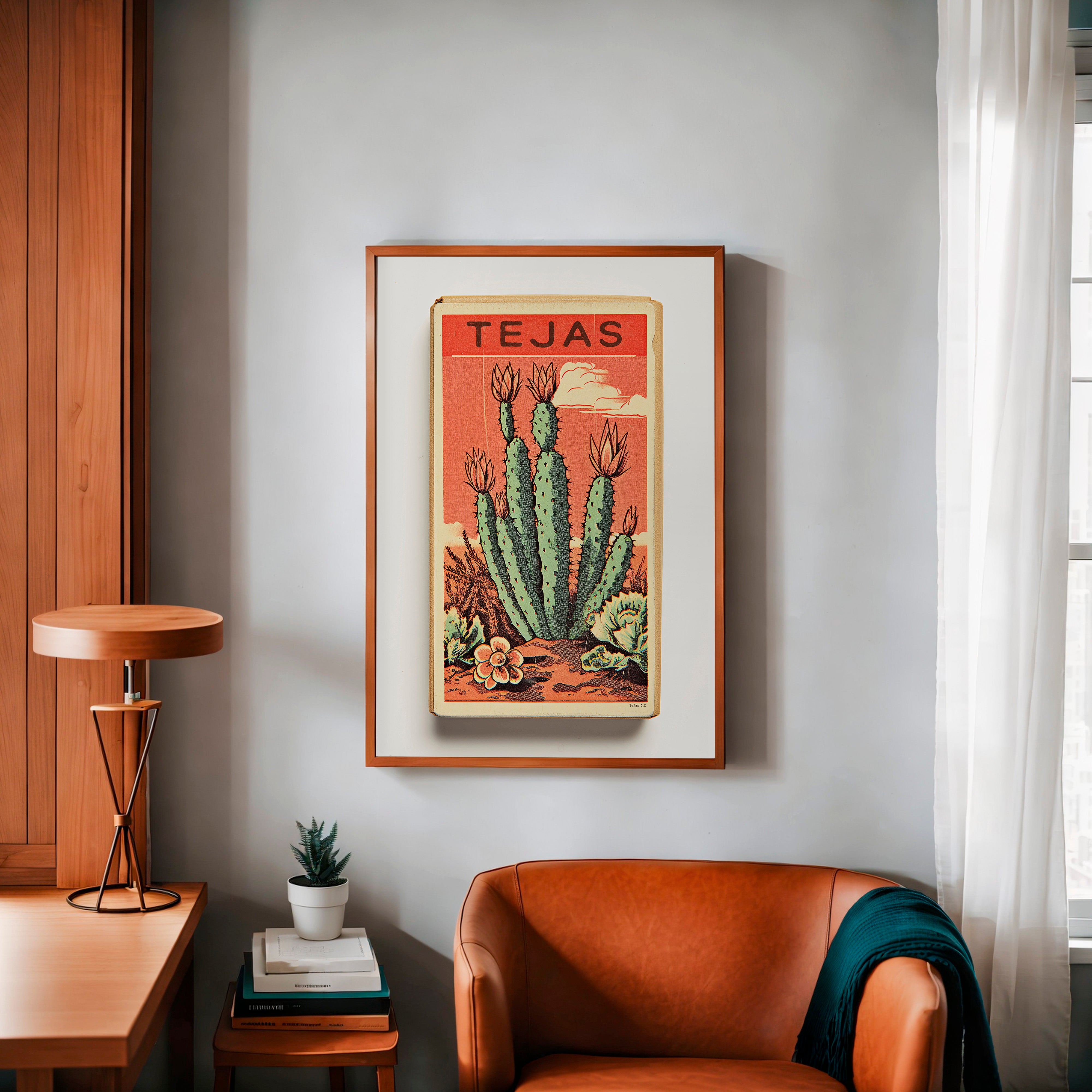 Cactus Landscape Matchbook Tejas Art Print - Tejas Country Club