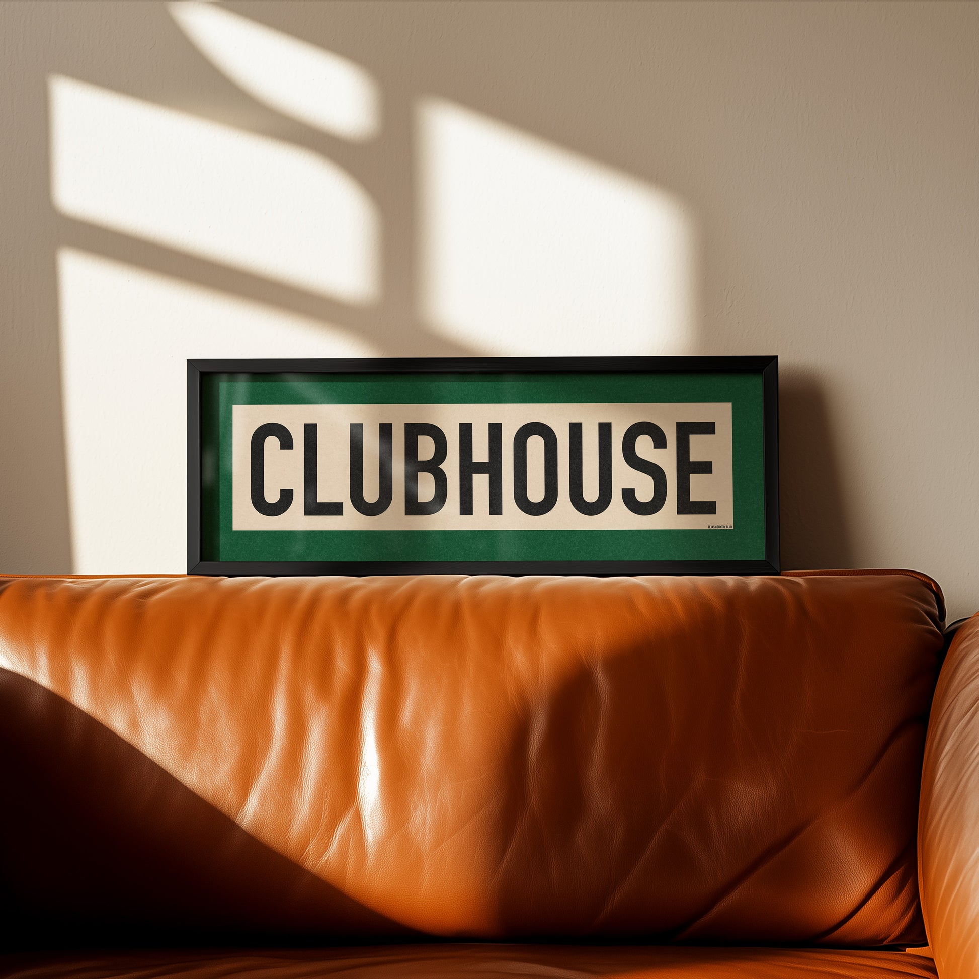 Framed Clubhouse Golf Art Scroll Sign - Tejas Country Club