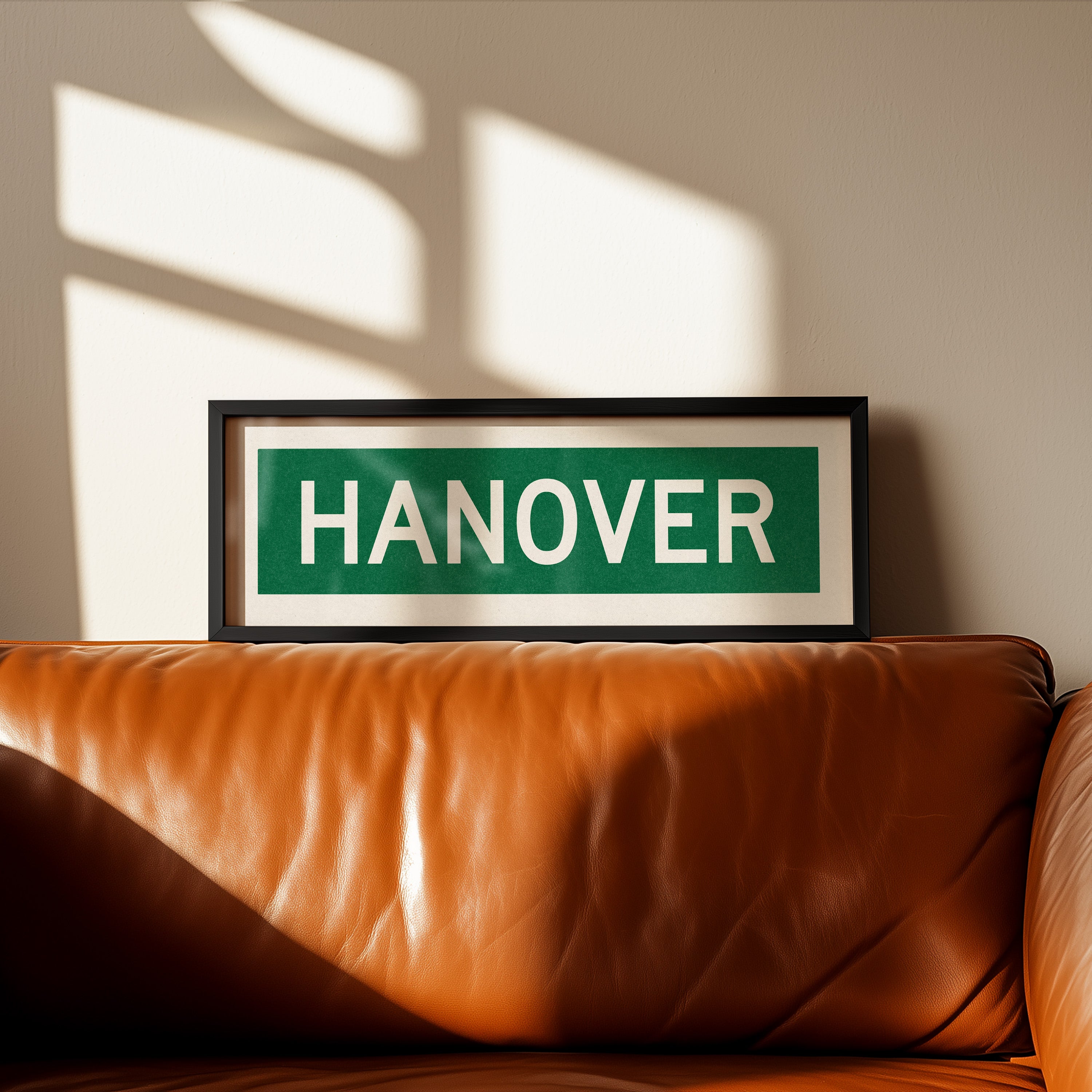 Framed Hanover Green and White Bus Scroll - Tejas Country Club
