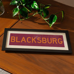 Framed Blacksburg Maroon Bus Scroll - Tejas Country Club