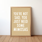 Mimosas Humor Wall Art Home Decor Art Print - Tejas Country Club
