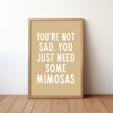 Mimosas Humor Wall Art Home Decor Art Print - Tejas Country Club