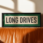 Framed Long Drives Golf Art Scroll Sign - Tejas Country Club