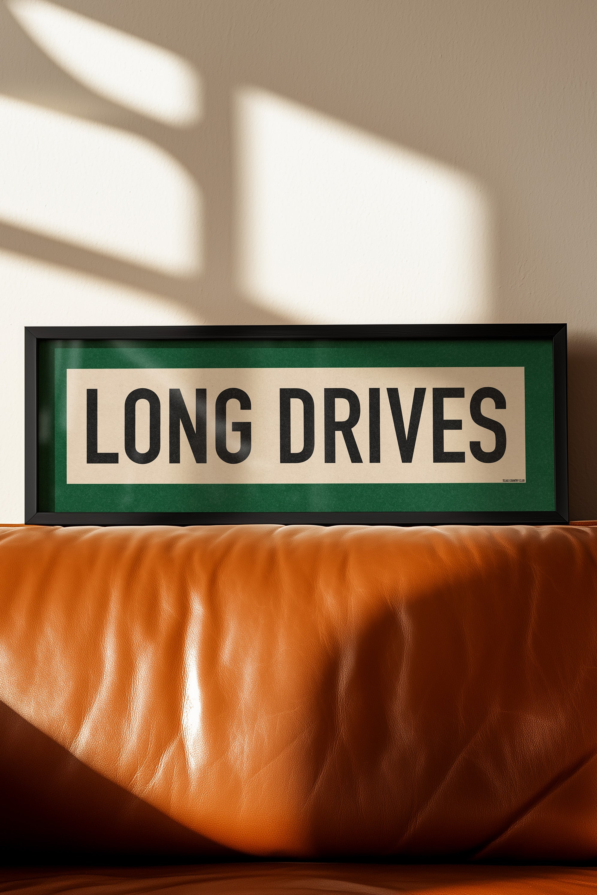 Framed Long Drives Golf Art Scroll Sign - Tejas Country Club