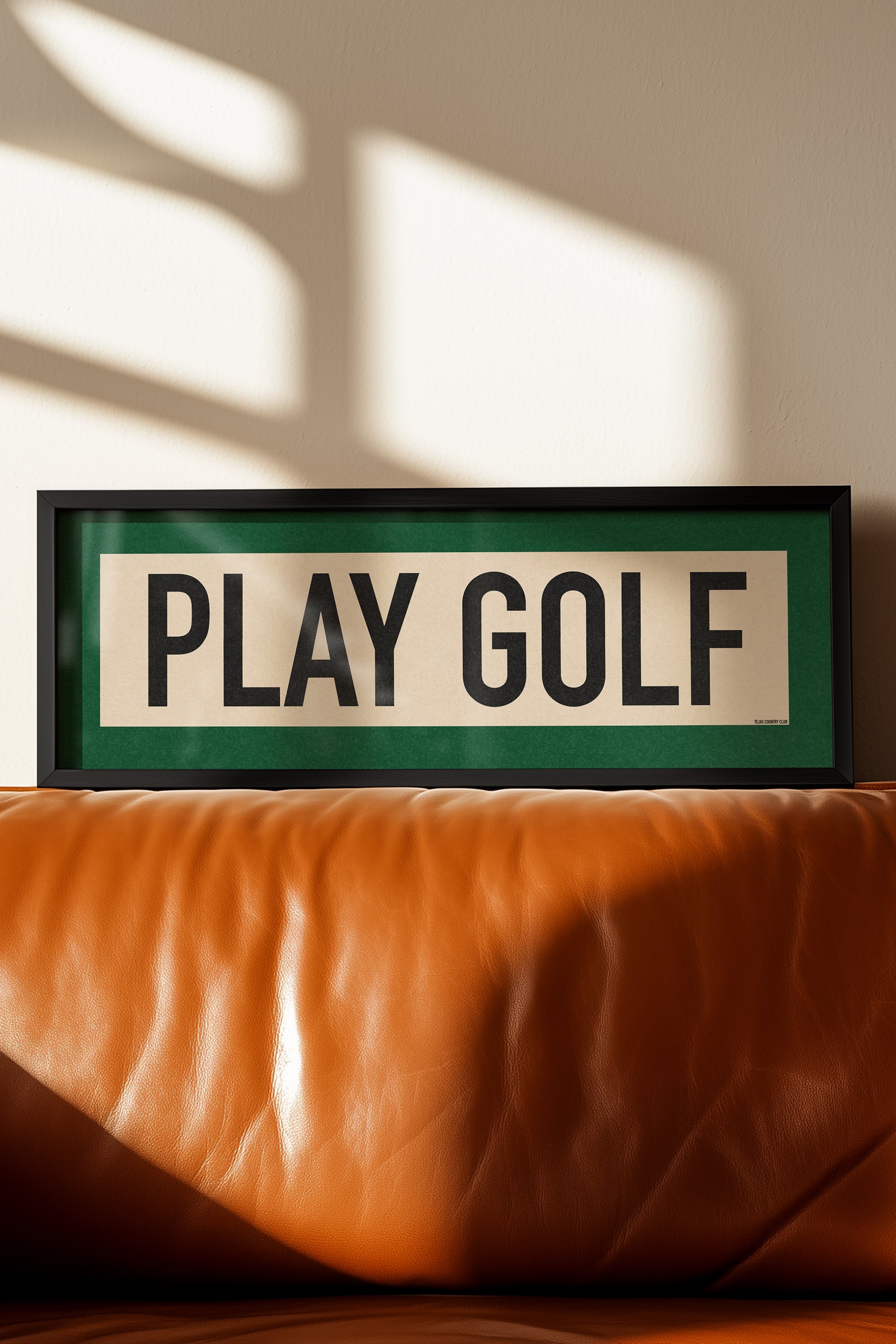 Framed Play Golf Art Scroll Sign - Tejas Country Club
