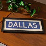 Framed Dallas Blue and White Bus Scroll - Tejas Country Club