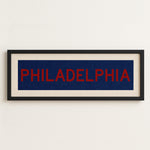 Framed Philadelphia Blue and Red Bus Scroll - Tejas Country Club