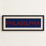 Framed Philadelphia Blue and Red Bus Scroll - Tejas Country Club