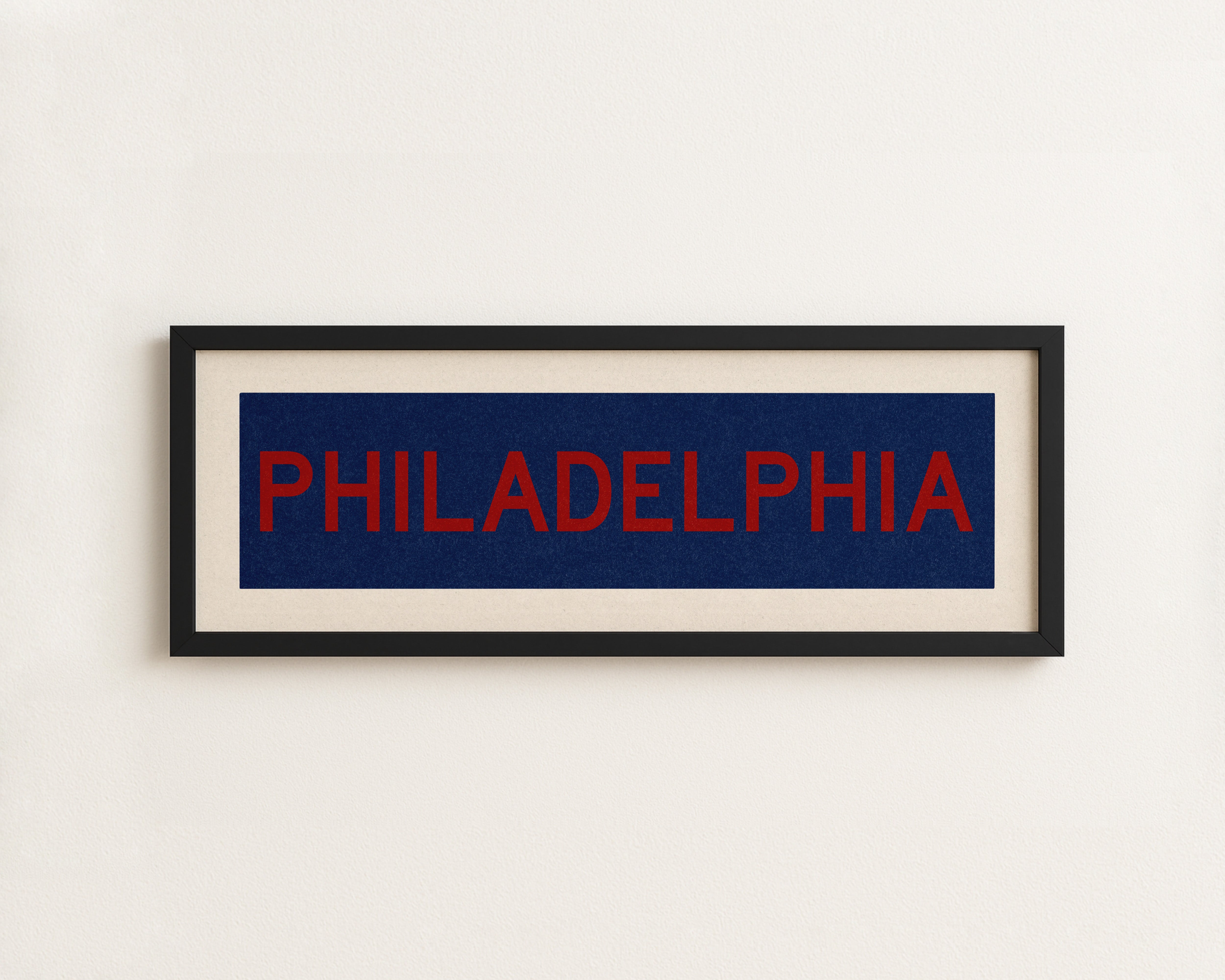 Framed Philadelphia Blue and Red Bus Scroll - Tejas Country Club