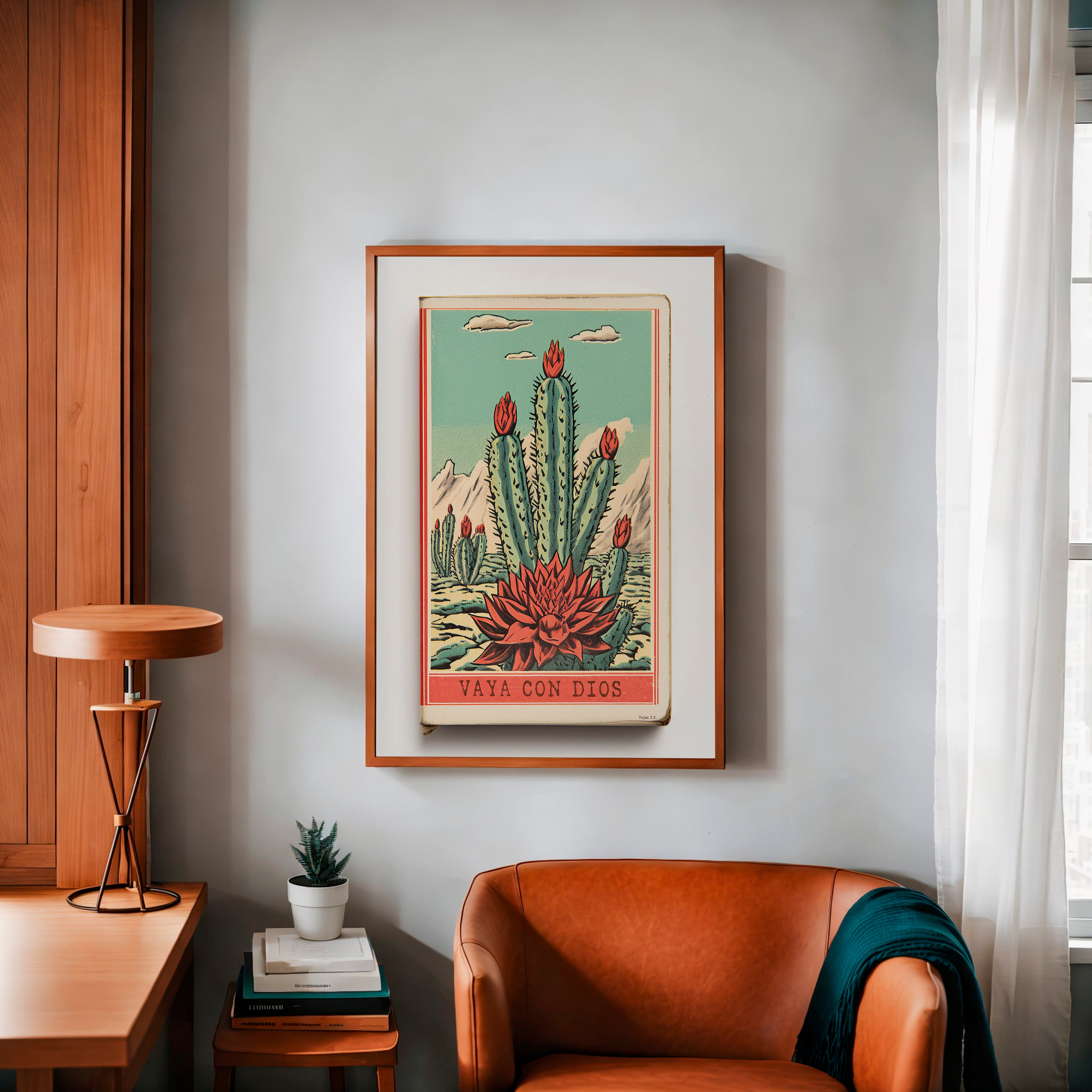 Cactus Landscape Matchbook Vaya Con Dios Art Print - Tejas Country Club