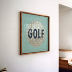 Retro Golf Ball Art Print Dusty Blue - Tejas Country Club