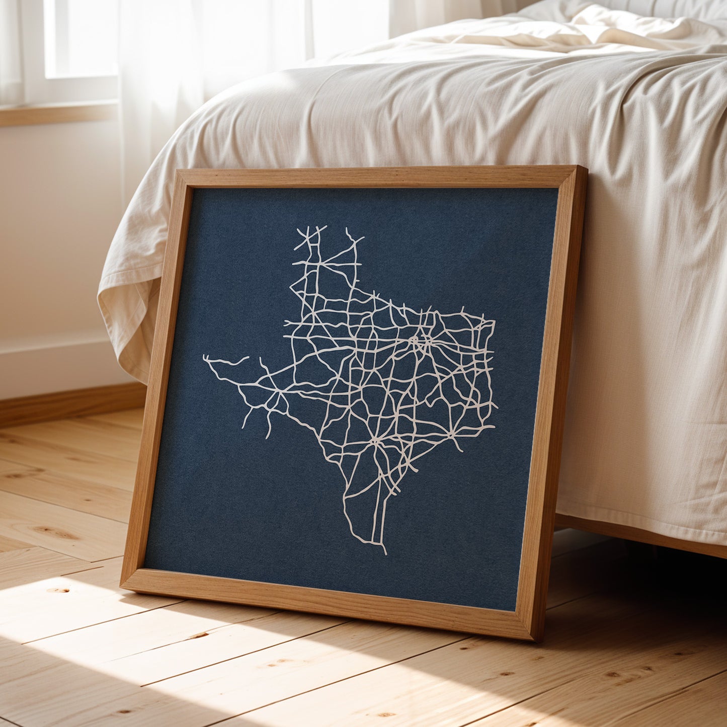 Texas Roadtrip Map Art Print