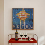 Sun 'n Sand Motel Mixed Media Collage Art Print - Tejas Country Club