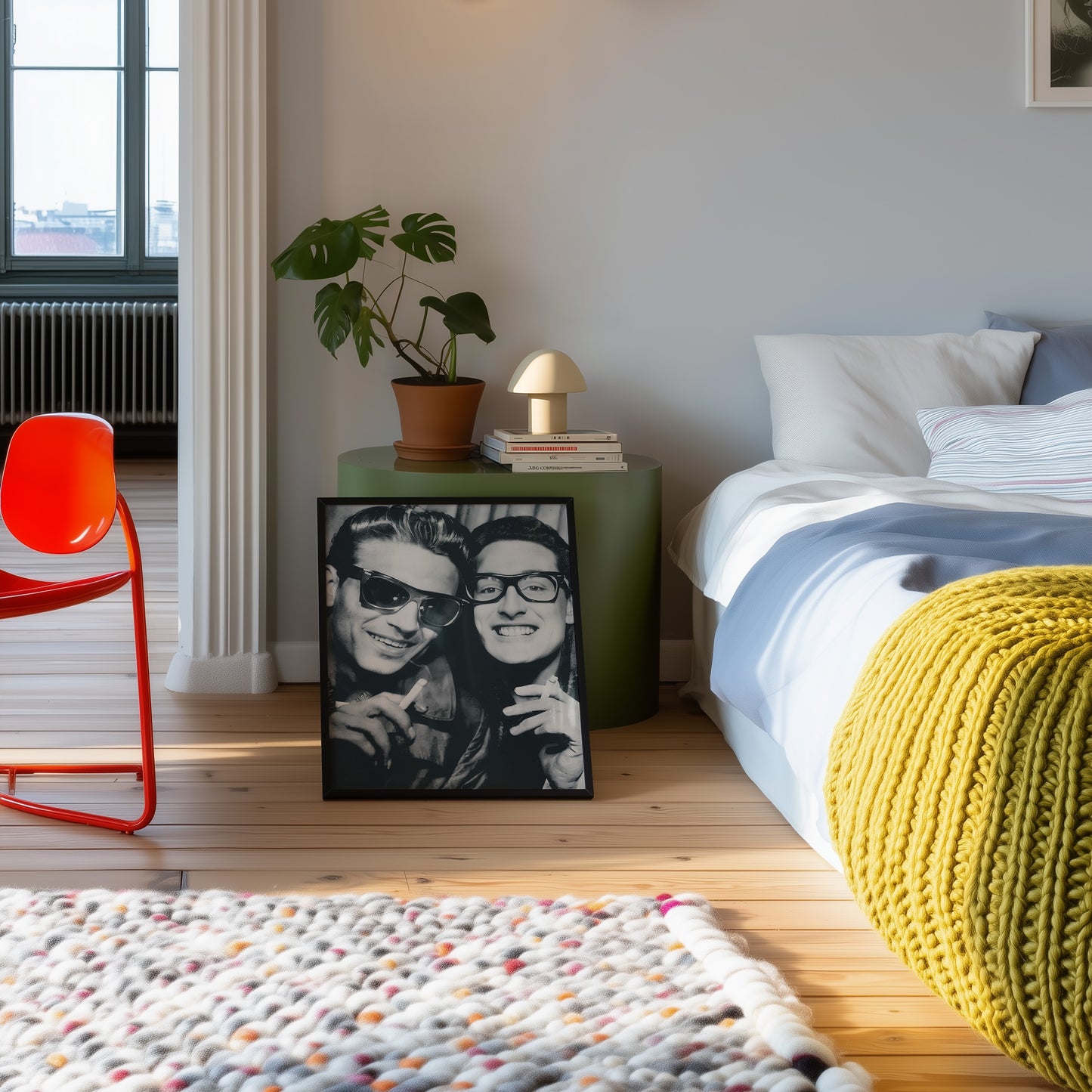 Framed Waylon Jennings and Buddy Holly Photo Booth Print