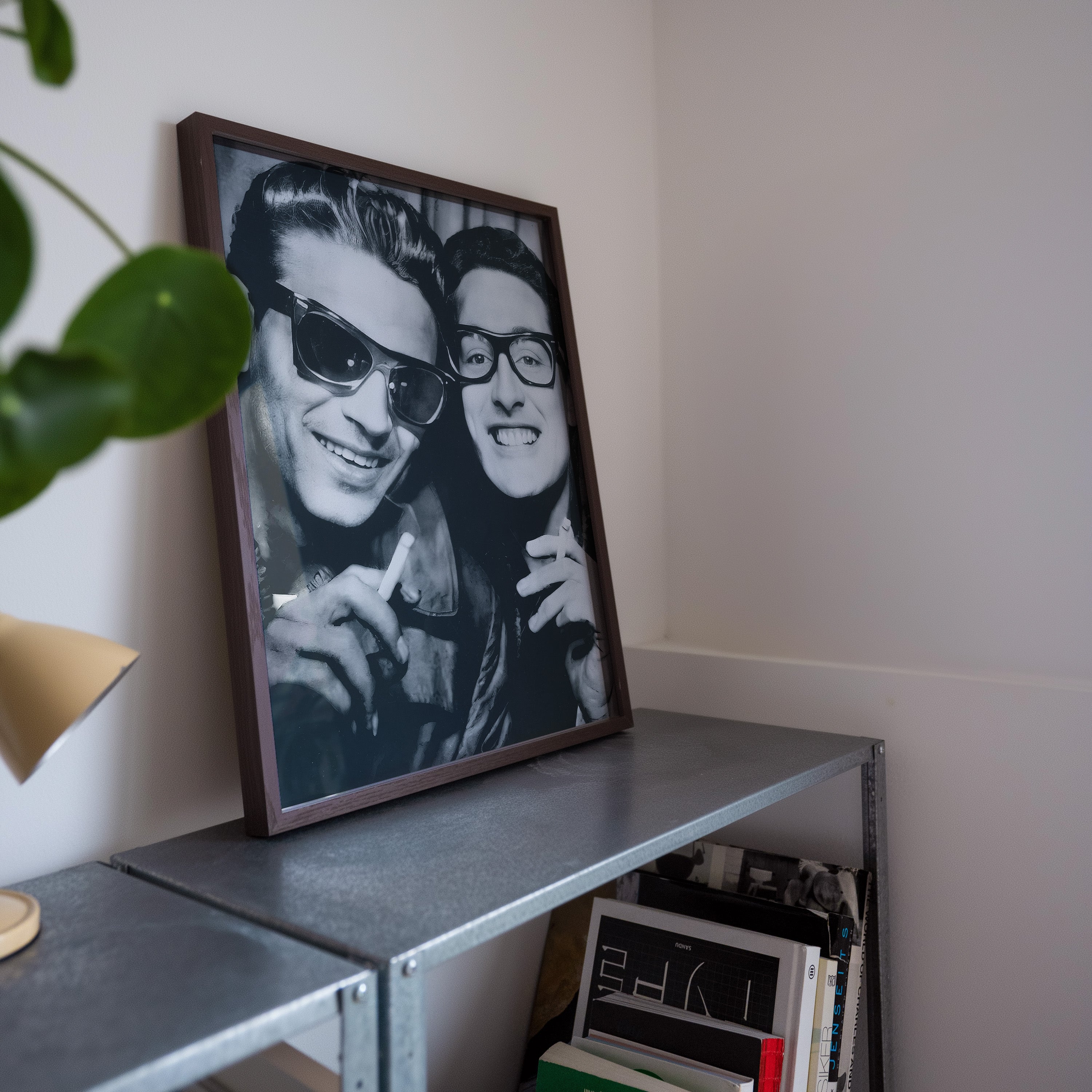 Framed Waylon Jennings and Buddy Holly Photo Booth Print - Tejas Country Club