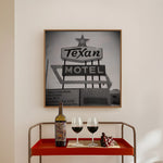 Texan Motel Sign Holga Photograph Print - Tejas Country Club