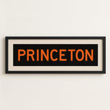 Framed Princeton Black and Orange Bus Scroll