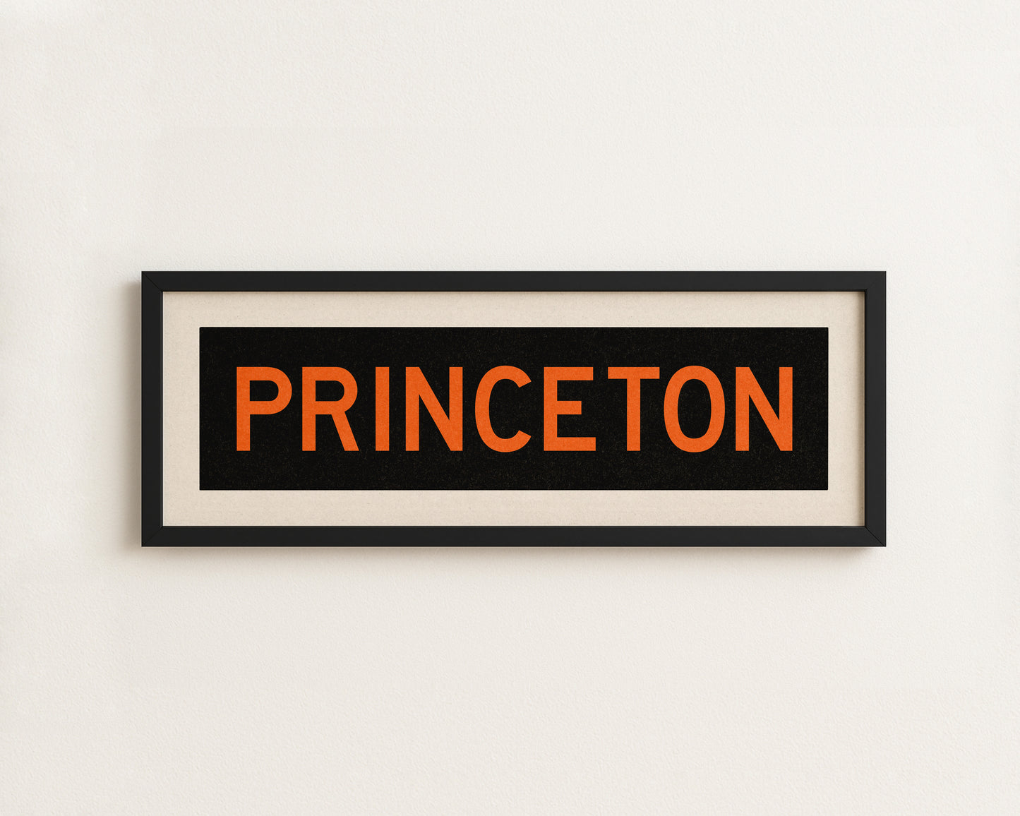 Framed Princeton Black and Orange Bus Scroll