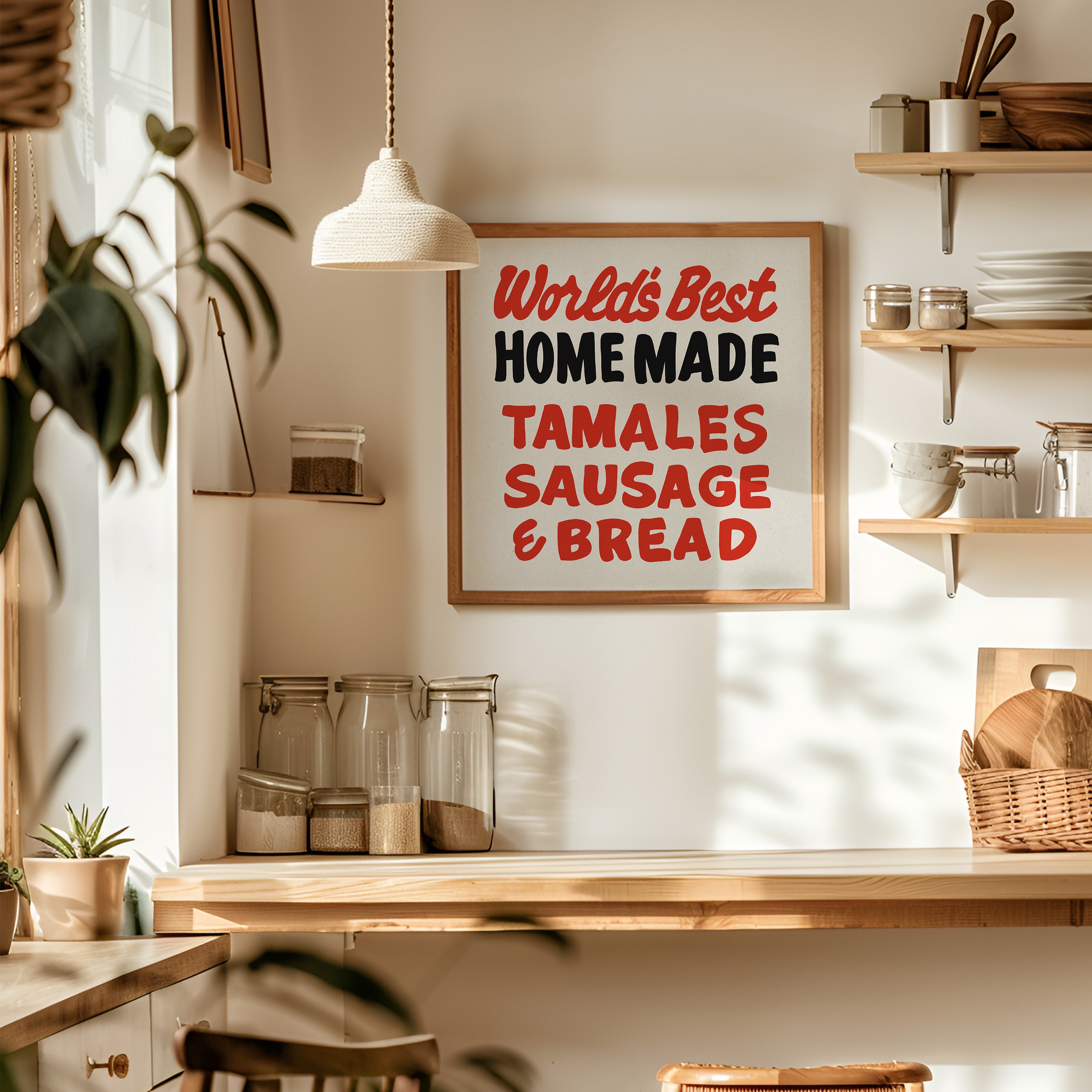 World's Best Homemade Tamales Sign John T. Floore's Country Store Art Print - Tejas Country Club