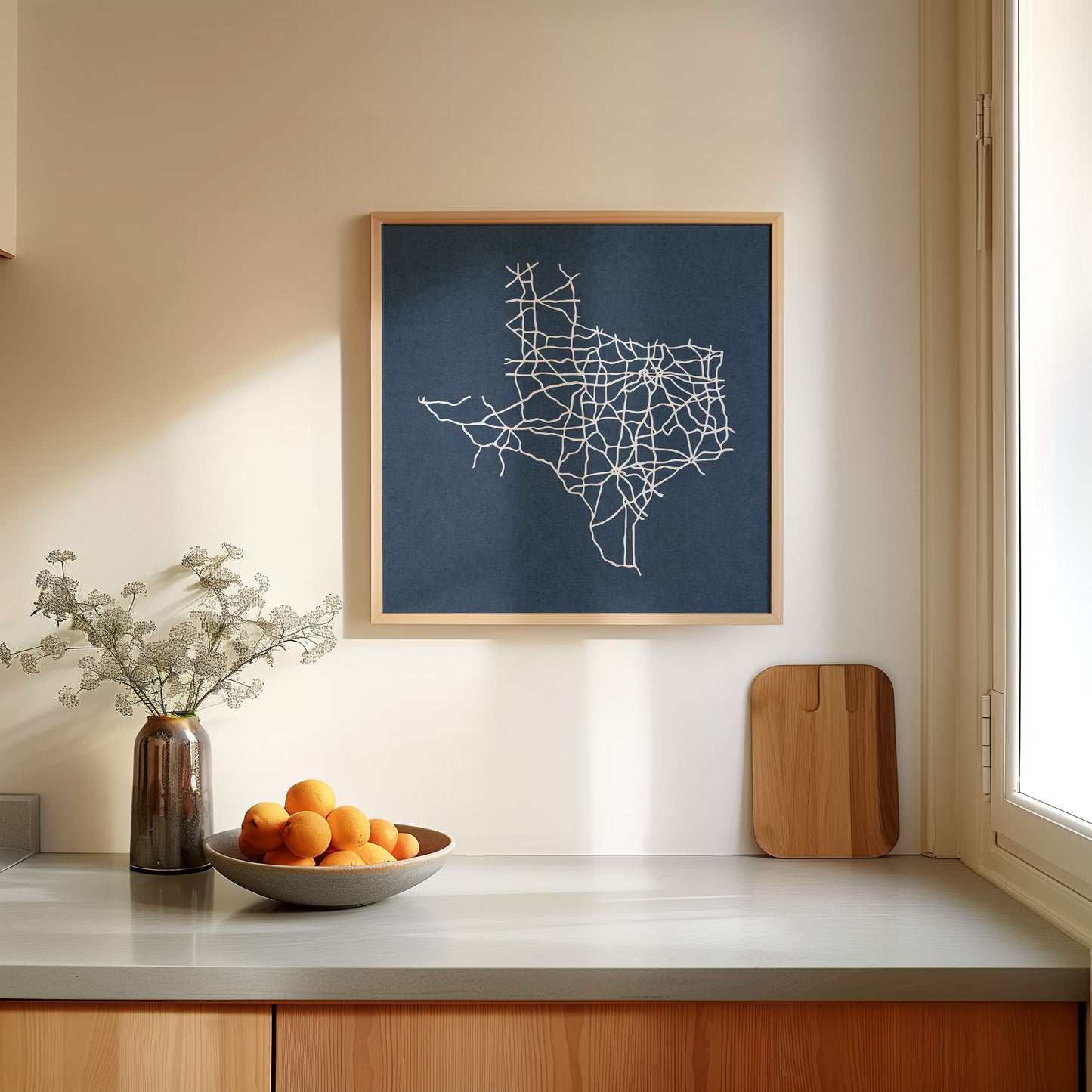 Texas Roadtrip Map Art Print