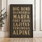 Big Bend West Texas Subway Scroll Art Print - Tejas Country Club