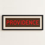 Framed Providence Brown and Red Bus Scroll - Tejas Country Club