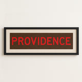 Framed Providence Brown and Red Bus Scroll - Tejas Country Club