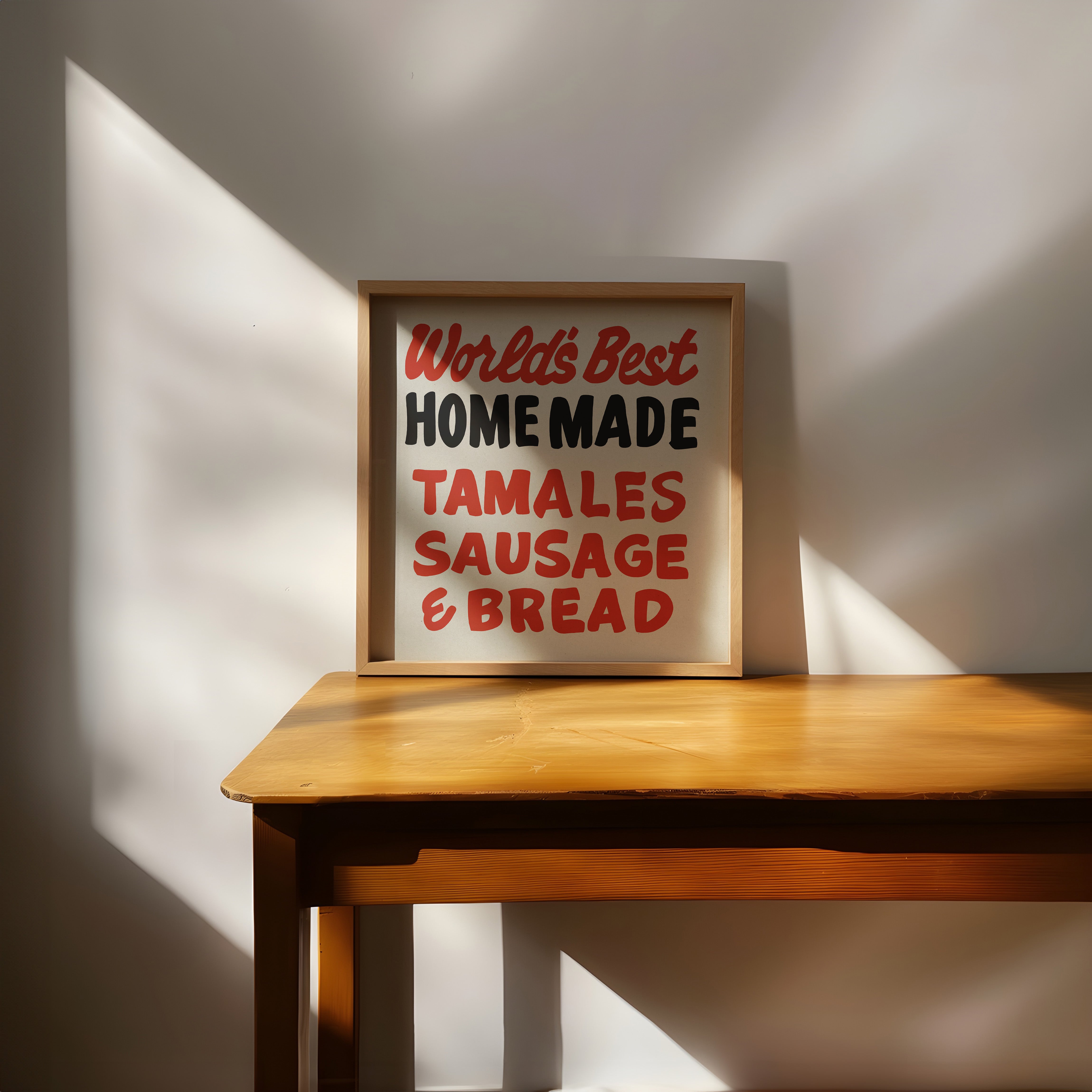 World's Best Homemade Tamales Sign John T. Floore's Country Store Art Print - Tejas Country Club