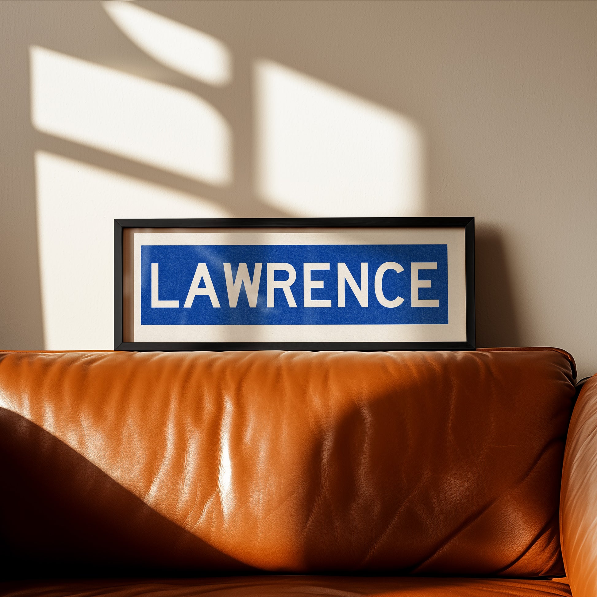 Framed Lawrence Blue Bus Scroll - Tejas Country Club