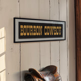 Framed Bourbon Cowboy Black Vintage Bumper Sticker Art Print - Tejas Country Club