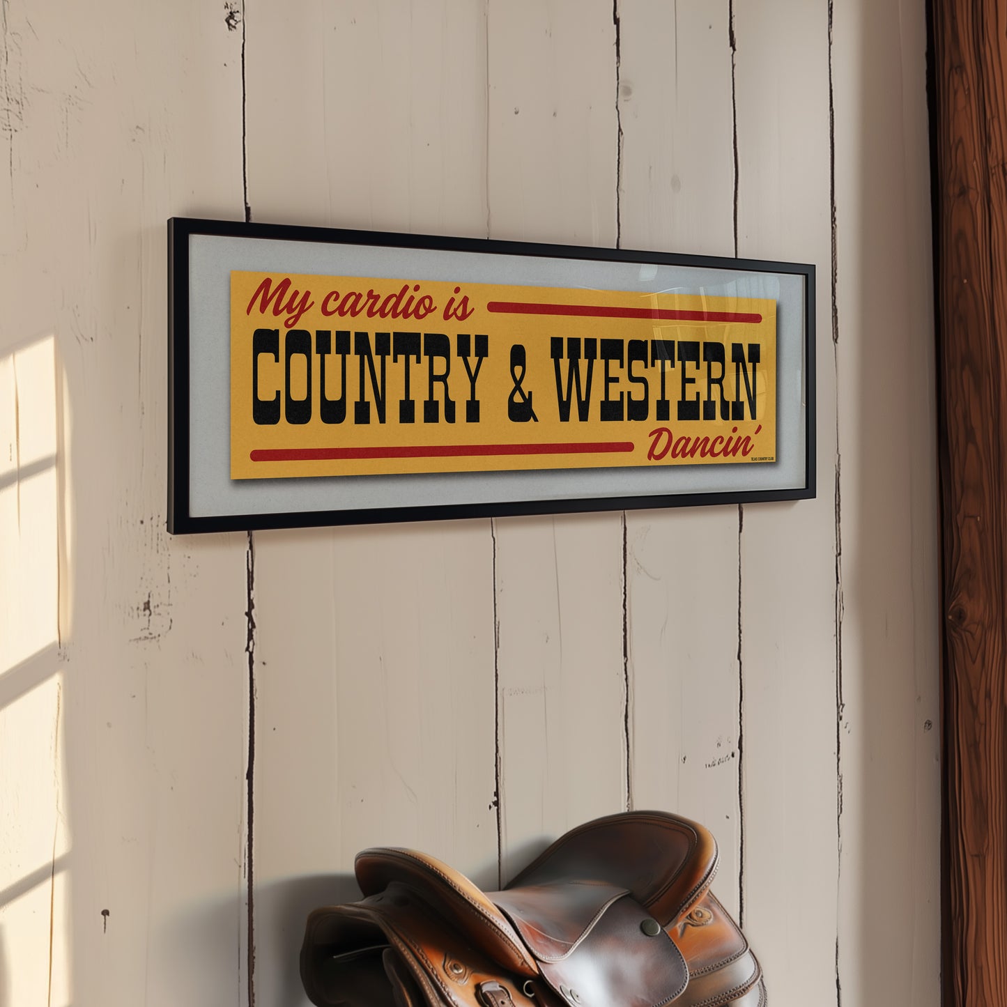 Framed Country & Western Cardio Gold Bumper Sticker Art Print