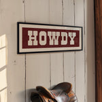Framed HOWDY Sign Maroon & White Art Print - Tejas Country Club