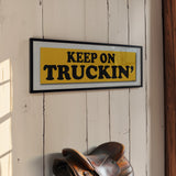 Framed Keep On Truckin' Gold Bumper Sticker Art Print - Tejas Country Club