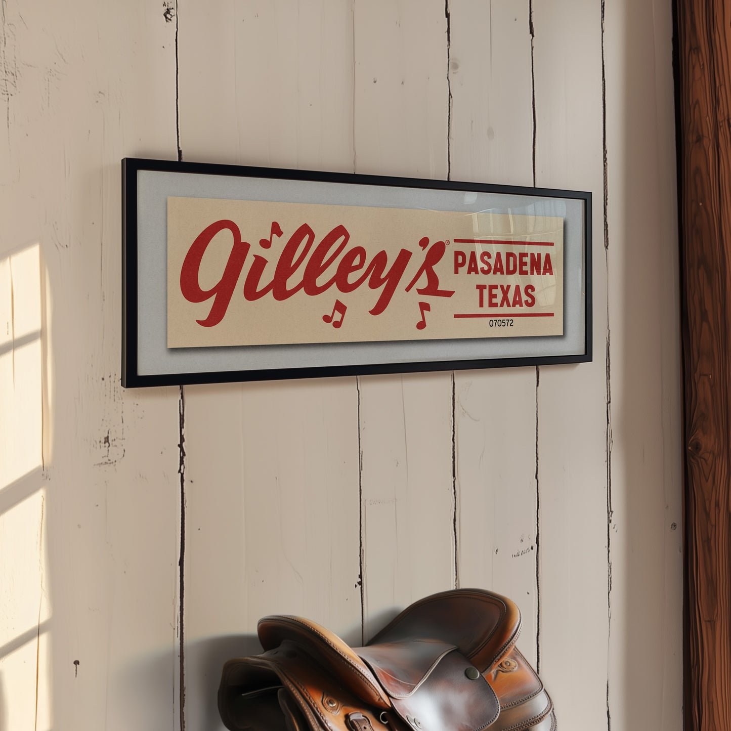 Framed Vintage Gilley's Bumper Sticker Art Print