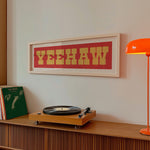 Framed YEEHAW Sign Red & Gold Art Print - Tejas Country Club