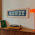 Framed HOWDY Sign Blue & Aqua Art Print - Tejas Country Club