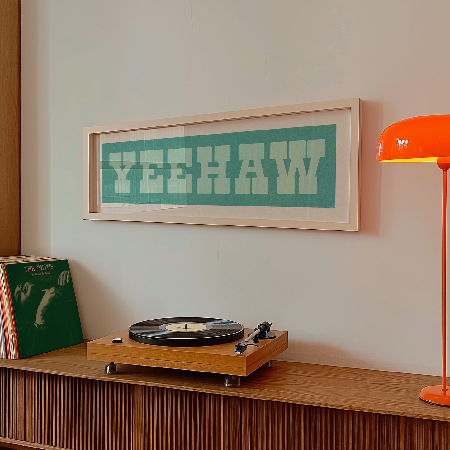 Framed YEEHAW Sign Turquoise & Mint Art Print