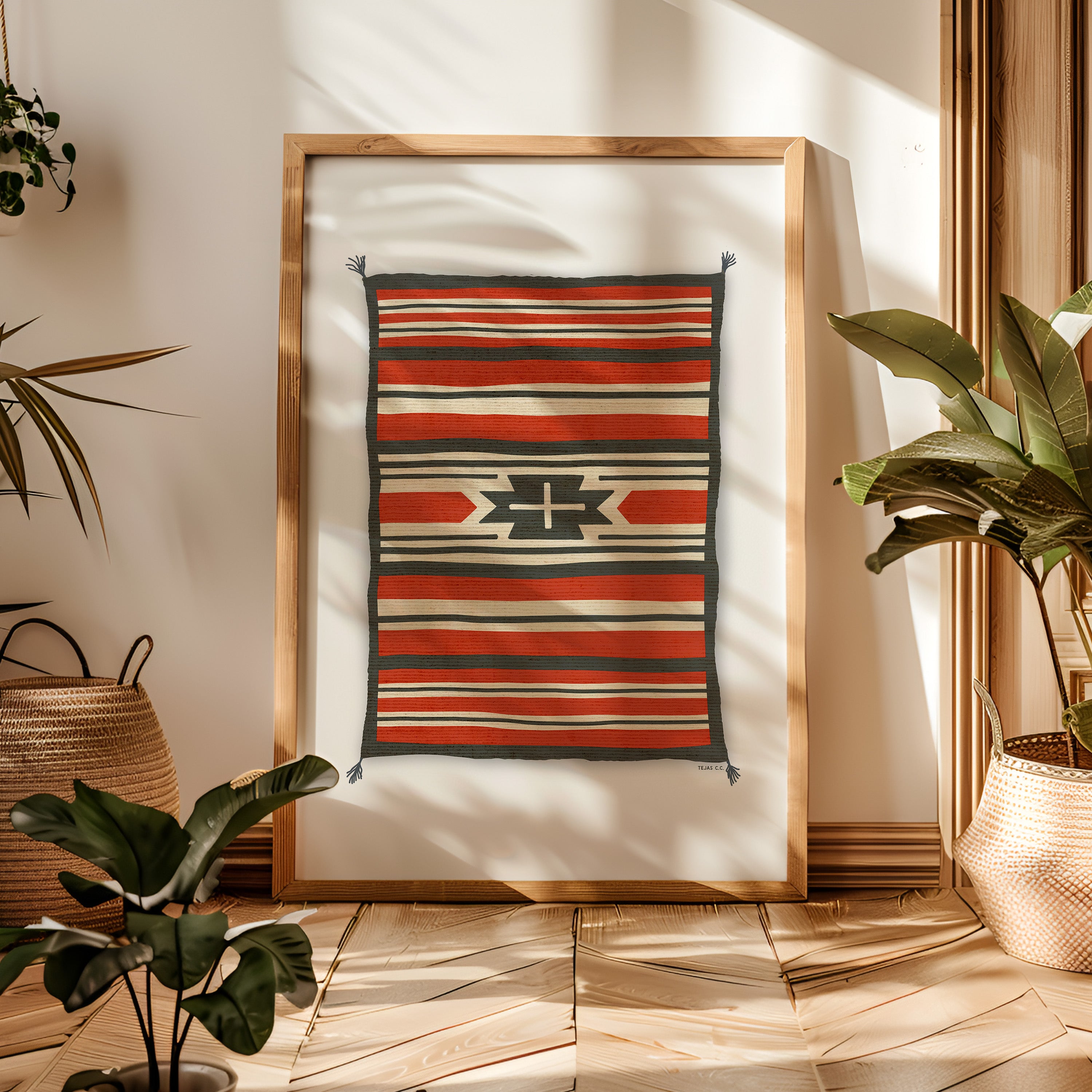 Southwestern Native Style Stripes Rug Art Print #1 - Tejas Country Club