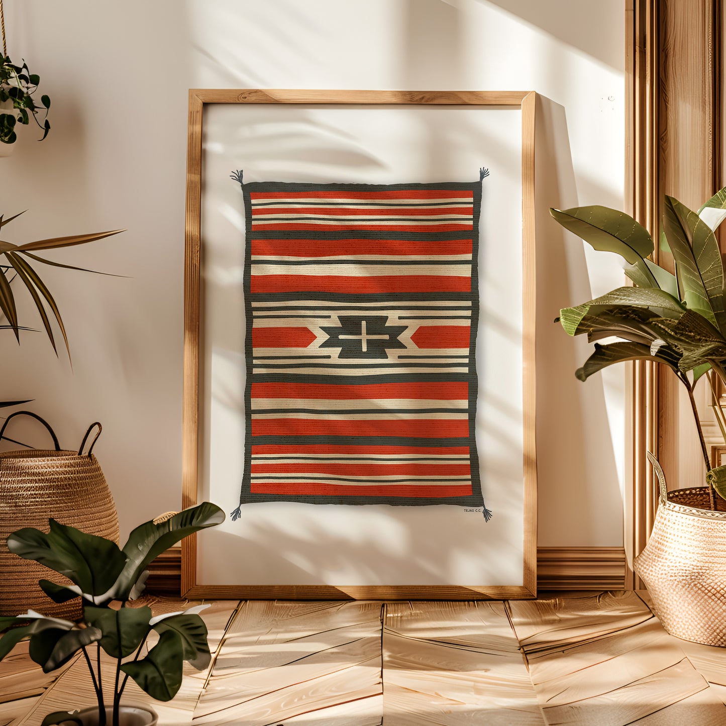 Southwestern Native Style Stripes Rug Art Print #1