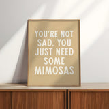 Mimosas Humor Wall Art Home Decor Art Print - Tejas Country Club