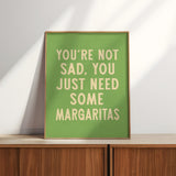 Margarita Humor Wall Art Home Decor Art Print - Tejas Country Club