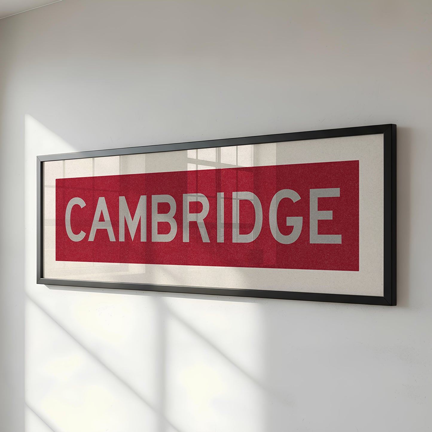 Framed Cambridge Crimson and Gray Bus Scroll