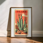 Cactus Landscape Matchbook Tejas Art Print - Tejas Country Club