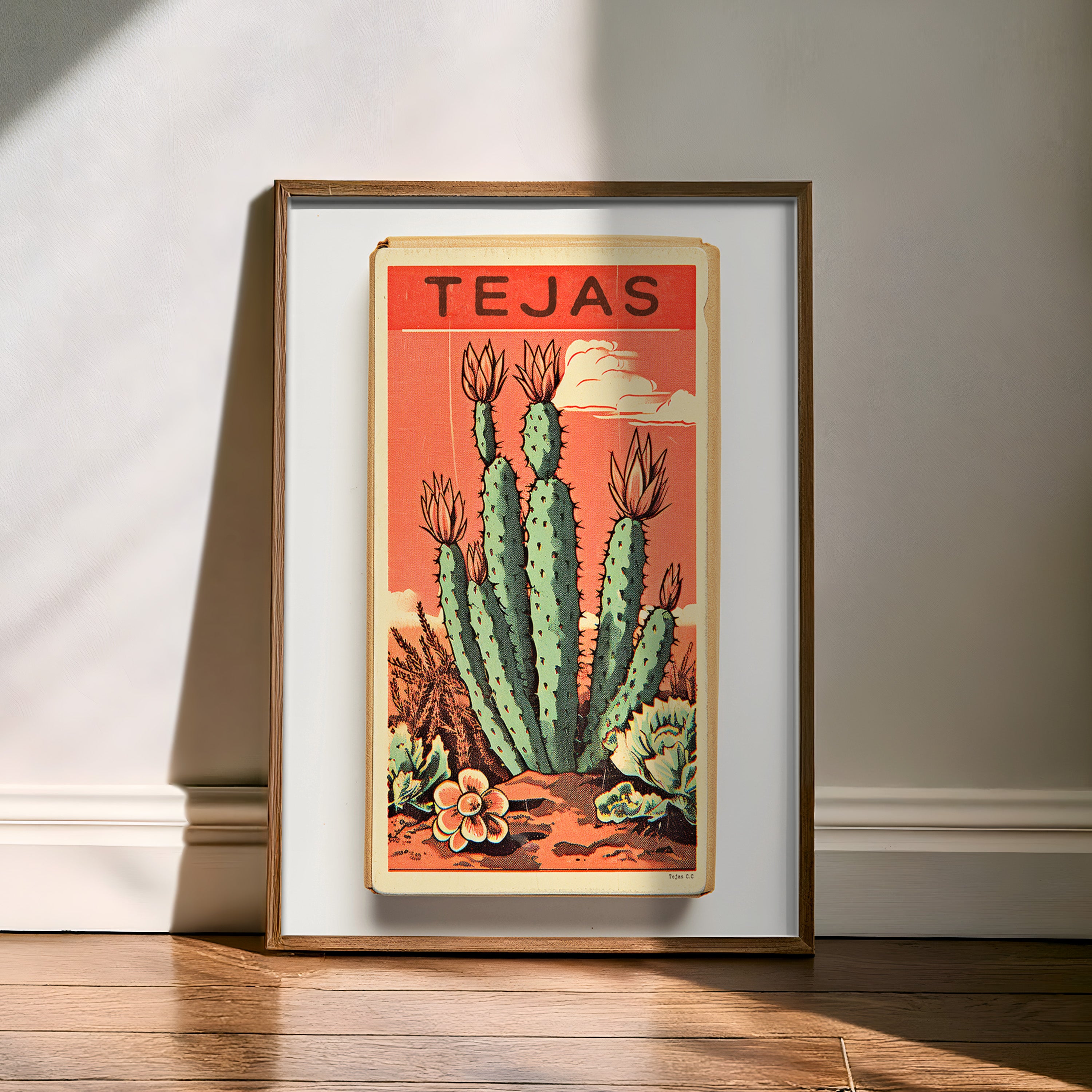 Cactus Landscape Matchbook Tejas Art Print - Tejas Country Club