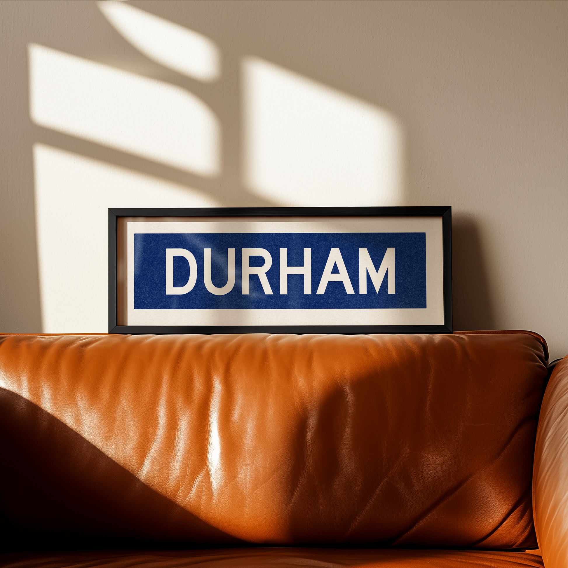 Framed Durham Blue Bus Scroll - Tejas Country Club
