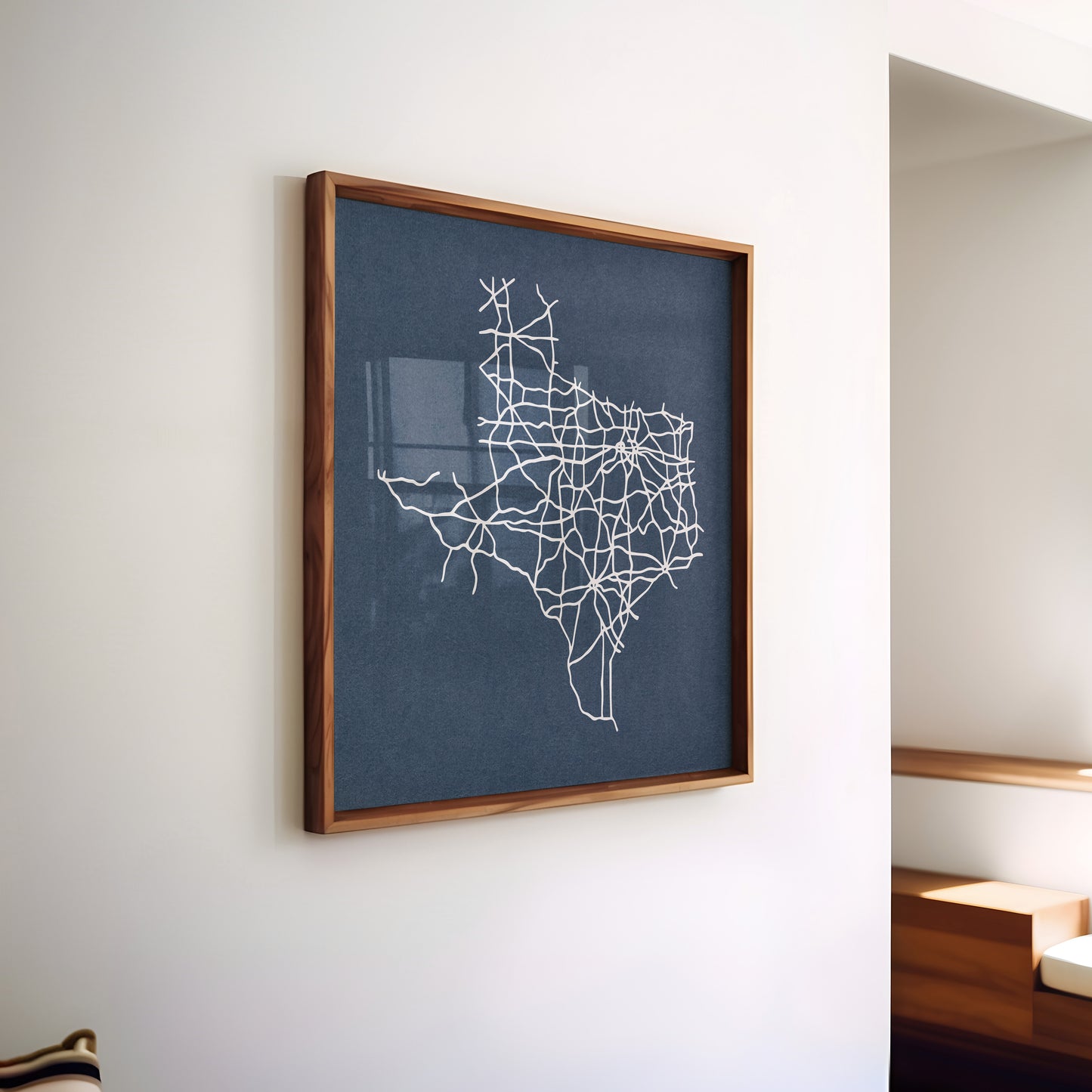 Texas Roadtrip Map Art Print