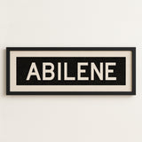 Framed Abilene Bus Scroll Sign - Tejas Country Club
