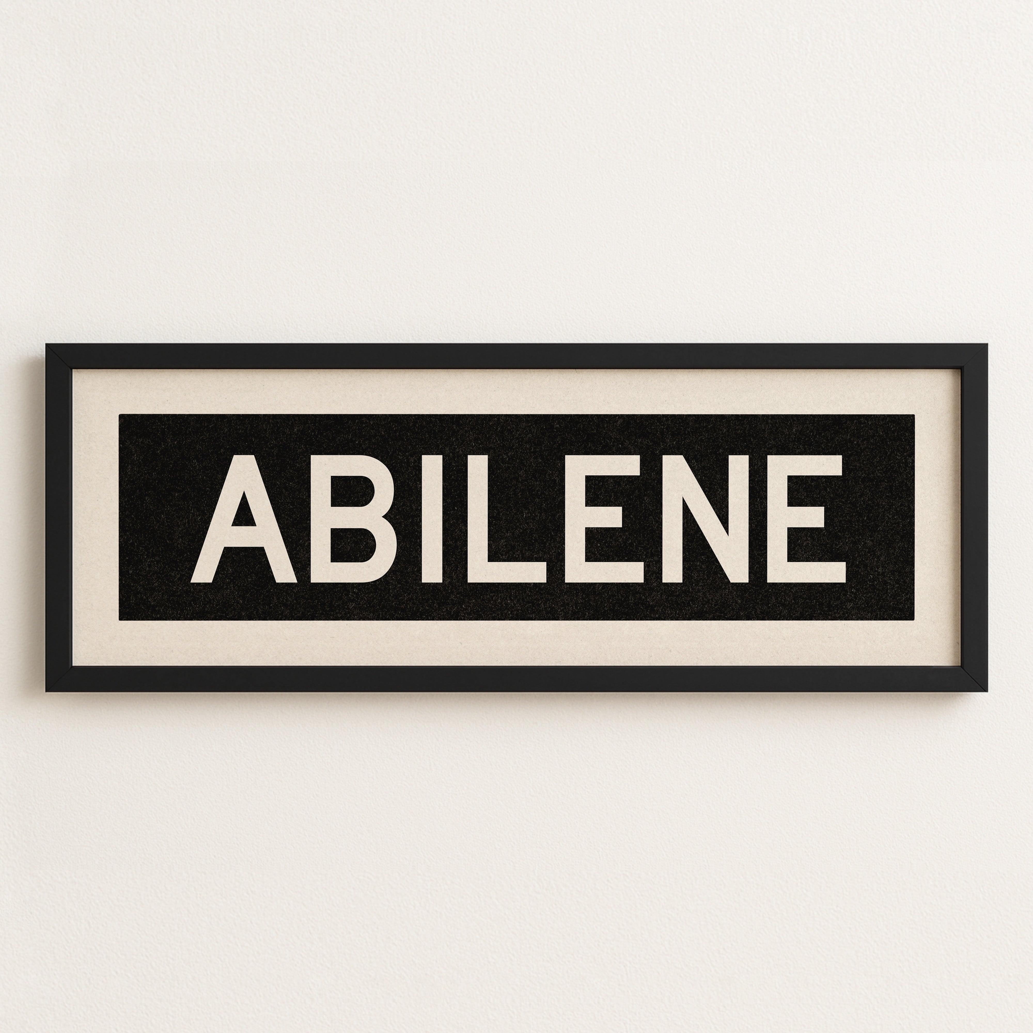 Framed Abilene Bus Scroll Sign - Tejas Country Club